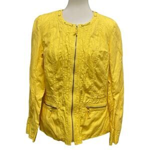 Laura Ashley Womens Large Full Zip Long Sleeve Fully Lined Cotton Blend Jacket